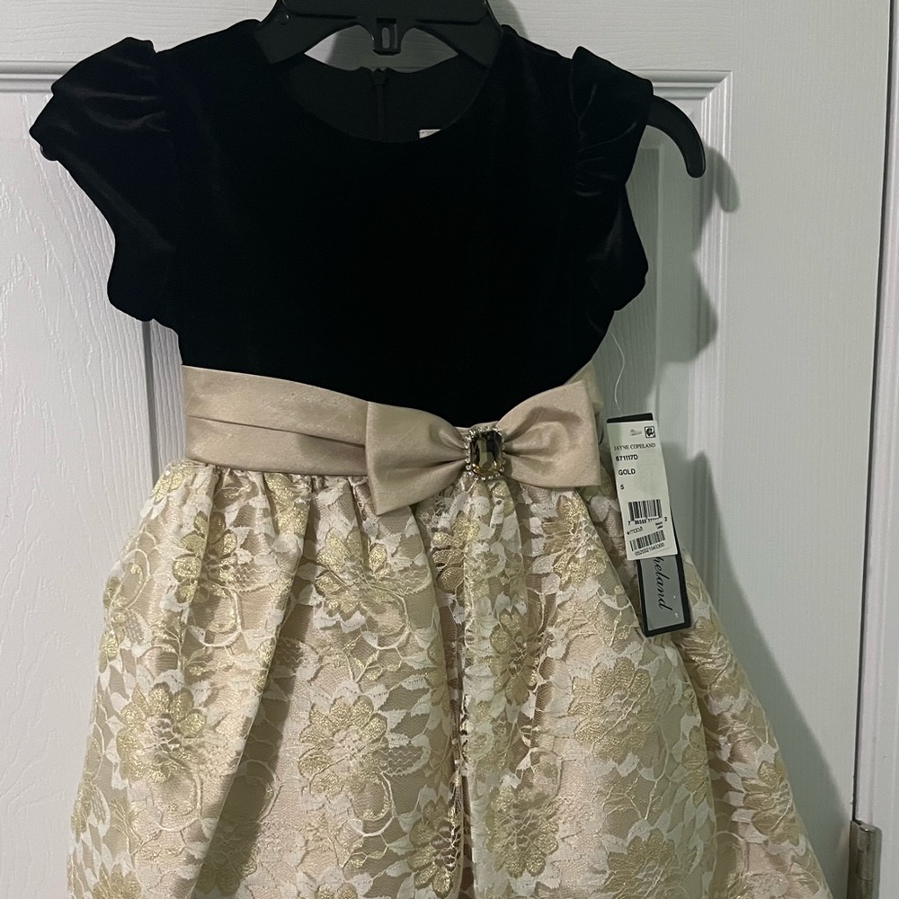 Jayne Copeland Cream and Gold Floral Lace Skirt